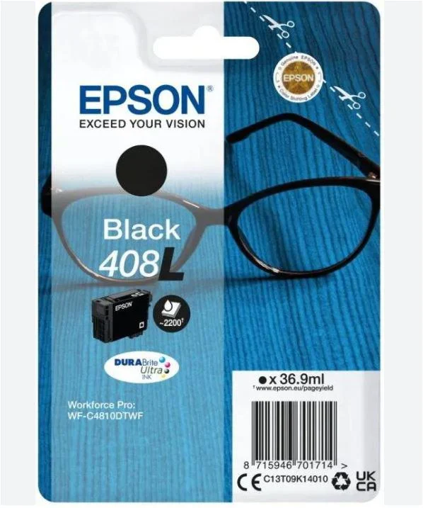 Epson Cartus Cerneala Original Black, nr.408 pentru WF-C4810DTWF, 2.2k, C13T09K14010