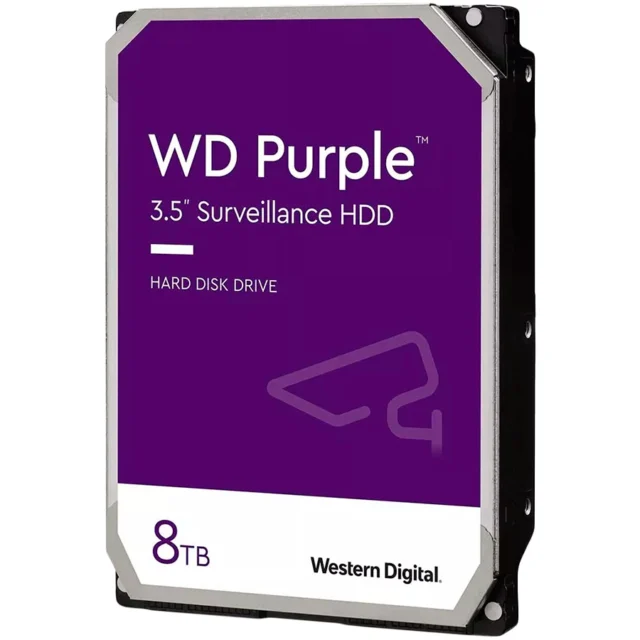 WD HDD Video Surveillance Purple 8TB CMR, 3.5, 256MB, 5640 RPM, SATA, TBW: 180, WD85PURZ