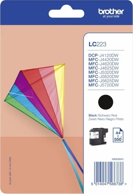 BROTHER Cartus Cerneala Original Black pentru DCP-J4120|MFC-J4420|J4620|J5320|J5620|J5720, LC223BK