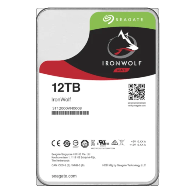 Seagate HDD 12 TB, IronWolf, 7.200 rpm, buffer 256 MB, pt. NAS, ST12000VN0008