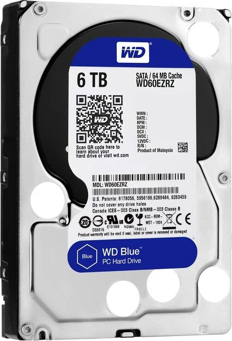 WD HDD 6 TB, Blue, 5.400 rpm, buffer 256 MB, pt. desktop PC, WD60EZAZ