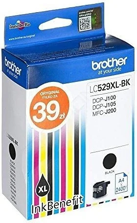BROTHER Cartus Cerneala Original Black pentru DCP-J100|J105|MFC-J200, 2.4K, LC529XLBK