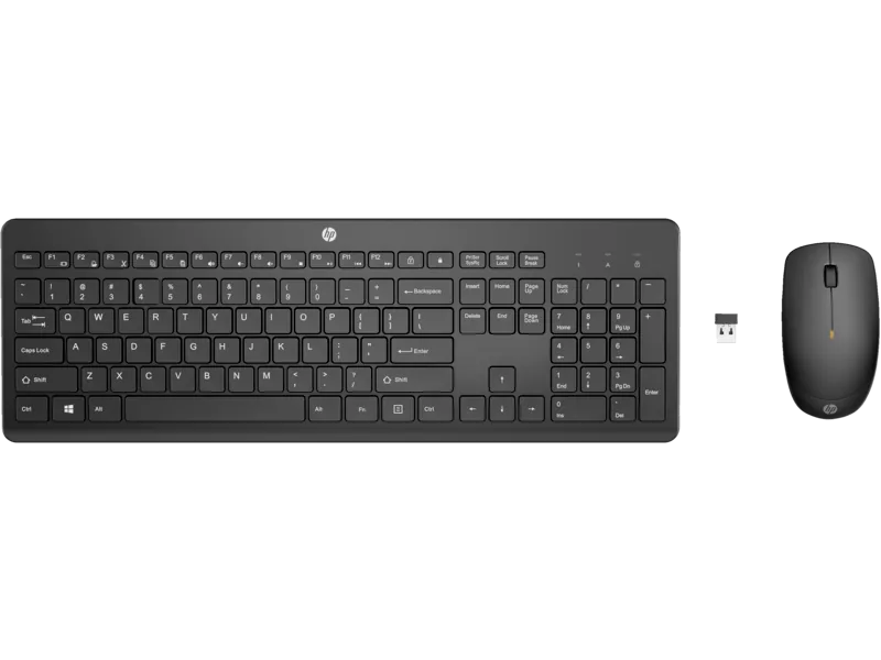 Kit Wireless tastatura si mouse HP 235, taste numerice, negru