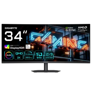 Monitor Consumer GIGABYTE MO34WQC36, 34", 3440 x 1440 pixeli, Black