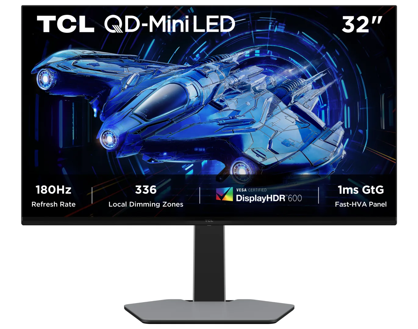 Monitor Gaming TCL 32G64, 31.5", 2560 x 1440 pixeli, Grey,